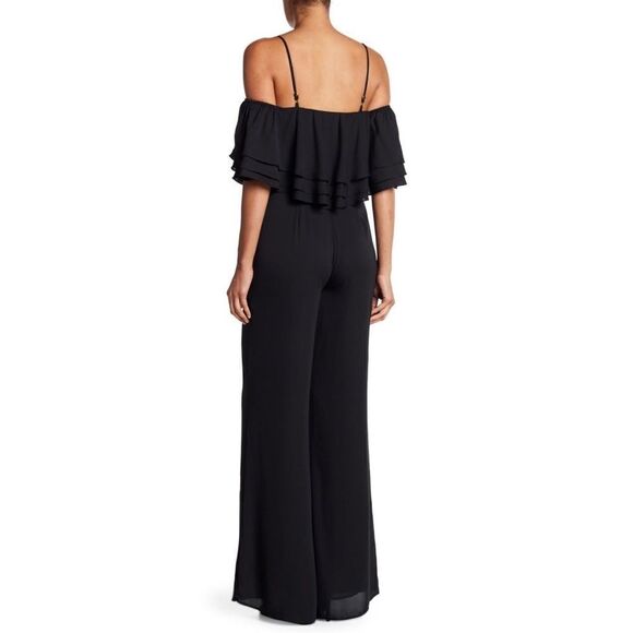 Amanda Uprichard Black Aida Off Shoulder Jumpsuit size Small - Picture 4 of 11